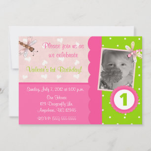 Convite de Aniversário para Meninas de Dragonfly
