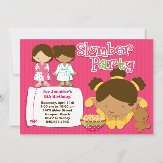 Convite de Aniversário para Meninas de Festa Desli (Frente)
