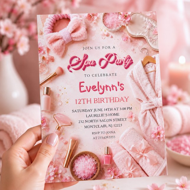 Convite de Aniversário para Meninas: Festa Cor-de- (Criador carregado)
