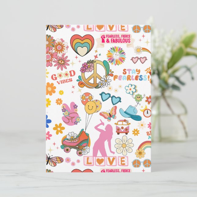 Convite de Aniversário para Meninas: Inspirado em  (Em pé/Frente)