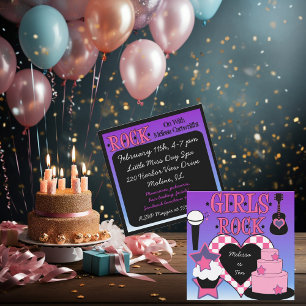Convite de Aniversário para Meninas Rock