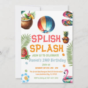 Convite de Aniversário para Menino com Piscina de