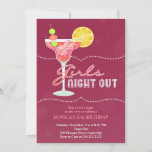 Convite de Aniversário para Noite das Meninas