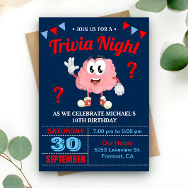 Convite de Aniversário para Noite de Quiz de Trivi