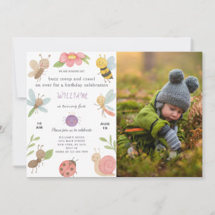 Convite De Aniversário Para Novos Insetos Com Foto