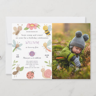 Convite De Aniversário Para Novos Insetos Com Foto