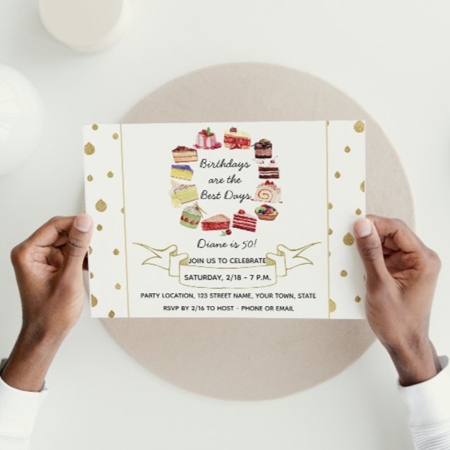 Convite de aniversário para o Bolo Elegante (Criador carregado)