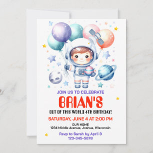 Convite de Aniversário para o Espaço Sideral
