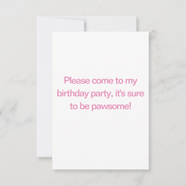 Convite de Aniversário para o Husky Siberian Cute (Verso)