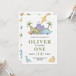 Convite de Aniversário para o Tema do Dinossauro G