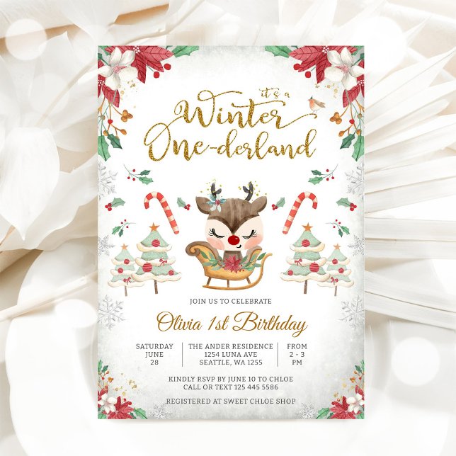 Convite de Aniversário para o Winter ONEderland (Criador carregado)