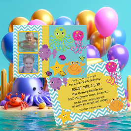 Convite de Aniversário para Octopus Sea Life