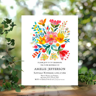 Convite de Aniversário para Orçamento Floral de Fi