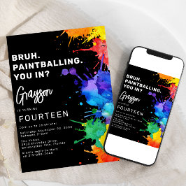 Convite de Aniversário para Paintball