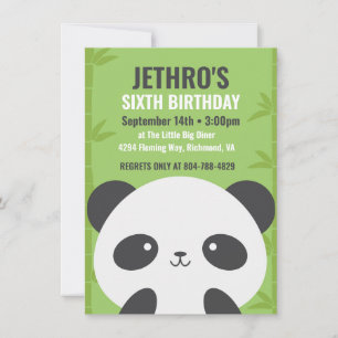 Convite de aniversário para panda