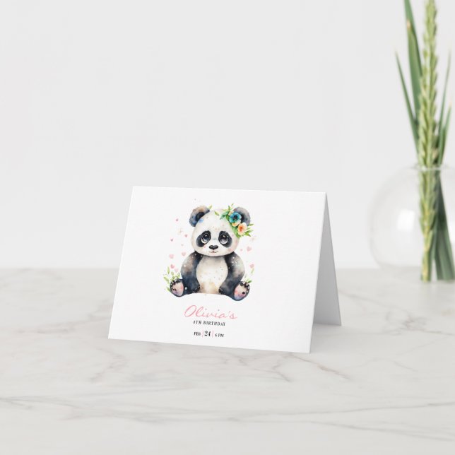Convite de aniversário para Panda, Aniversário de  (Frente)