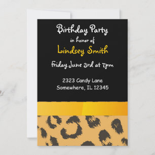 Convite de Aniversário para Pele de Leopardo