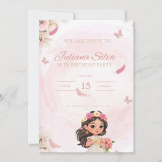 Convite de aniversário para pequena princesa