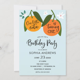 Convite de Aniversário para Pequeno Porco Laranja