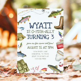 Convite de Aniversário para Pesca O-Fish-Ally