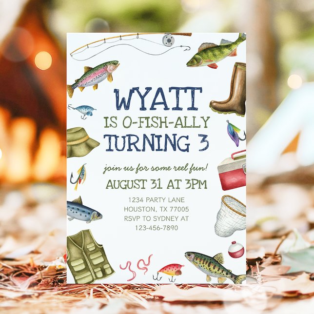 Convite de Aniversário para Pesca O-Fish-Ally (Criador carregado)