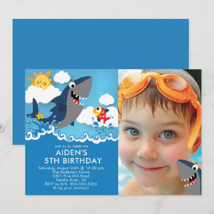 Convite de Aniversário para Piscina de Ataque a Tu