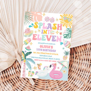 Convite de Aniversário para Piscina Tropical