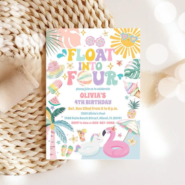 Convite de Aniversário para Piscina Tropical (Criador carregado)