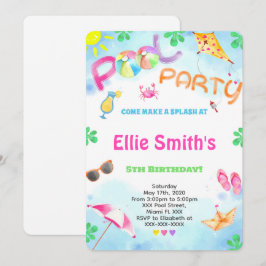 Convite de aniversário para Piscinas