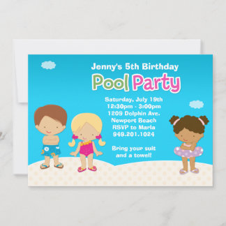 Convite de Aniversário para Piscinas de Crianças
