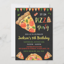 Convite de aniversário para pizza festa de anivers
