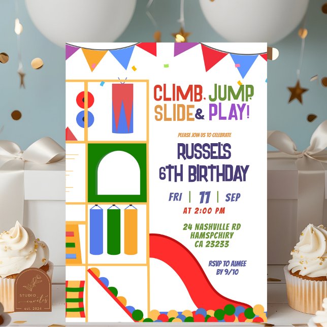 Convite de Aniversário para Playground Indoor Let' (Criador carregado)
