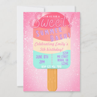 Convite de Aniversário para Popsicle Summer Bash