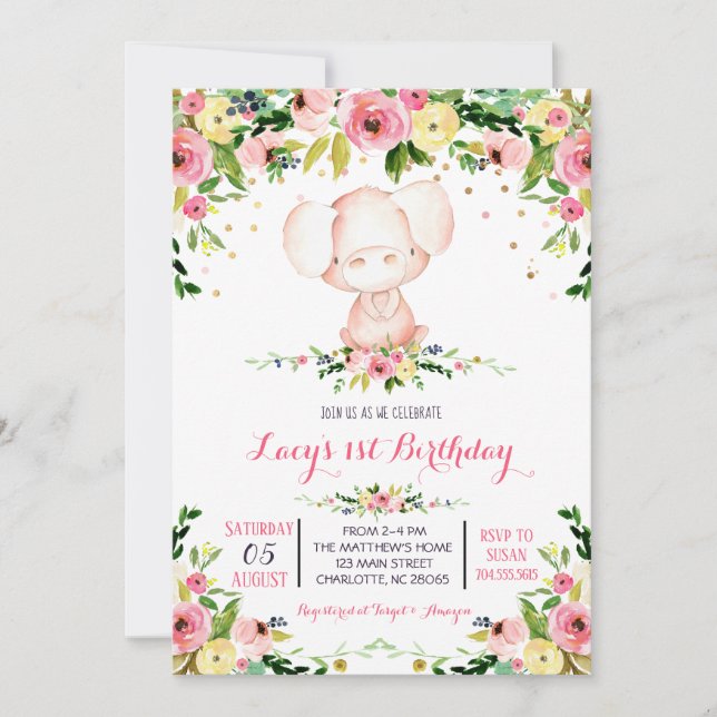 convite de aniversário para porcos da fazenda (Frente)