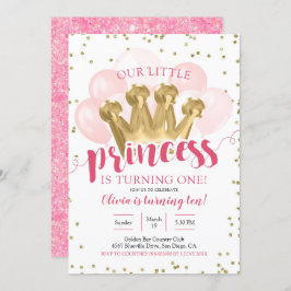 Convite de aniversário para princesa rosa Princesa