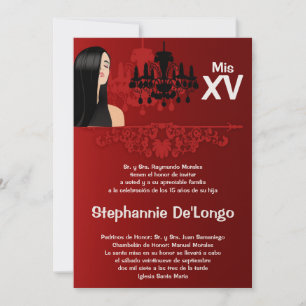 Convite de aniversário para Quinceanera, 5 x 7