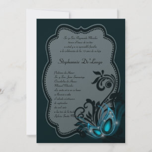 Convite de Aniversário para Quinceanera 5x7