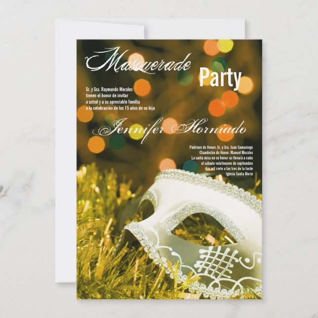 Convite de Aniversário para Quinceanera 5x7 (Frente)