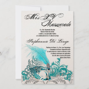 Convite de Aniversário para Quinceanera 5x7