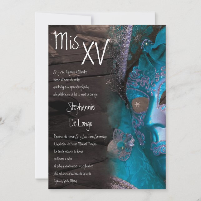 Convite de Aniversário para Quinceanera 5x7 (Frente)