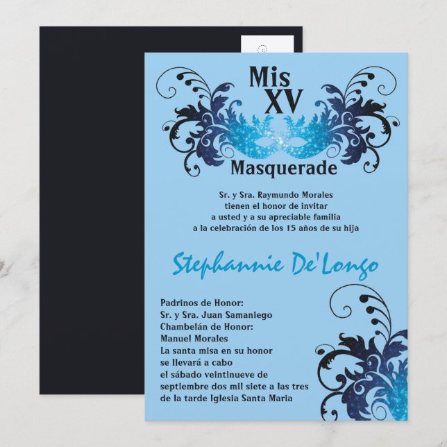 Convite de Aniversário para Quinceanera 5x7 (Frente/Verso)