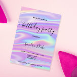 Convite de Aniversário para Raly Trendy, Moderno H<br><div class="desc">Tenha algum glamour à sua doce festa de aniversário 16 para a sua menina desajeitada com este belo convite de moda moderna e moderno com o histórico holográfico</div>