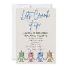 Convite de aniversário para Robôs e Ursos