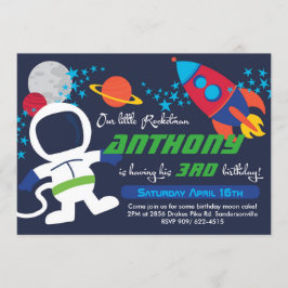 Convite de aniversário para Rocketman 5x7