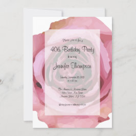 Convite de aniversário para Rosa de Primavera de d