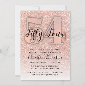 Convite de aniversário para rosa Dourado Glitter 5