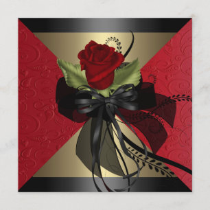 Convite de Aniversário para Rosas vermelhas Elegan