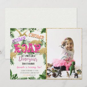 Convite De Aniversário Para Safari Dinosaur Com F