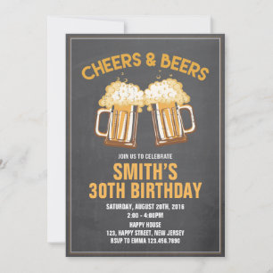 Convite De Aniversário Para Saúde E Cerveja - Qu