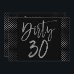 Convite de Aniversário para Silver Gold Foil 30<br><div class="desc">Suja 30 (trinta) Black and Faux Silver Foil Glamorous Convite de Aniversário. Entre em contato com o designer para obter produtos correspondentes.</div>